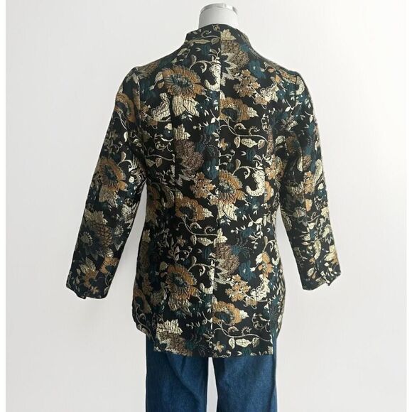 Soft Surroundings Jacket Womens Medium Brocade Asian Metallic Jacquard Viola - Picture 3 of 14